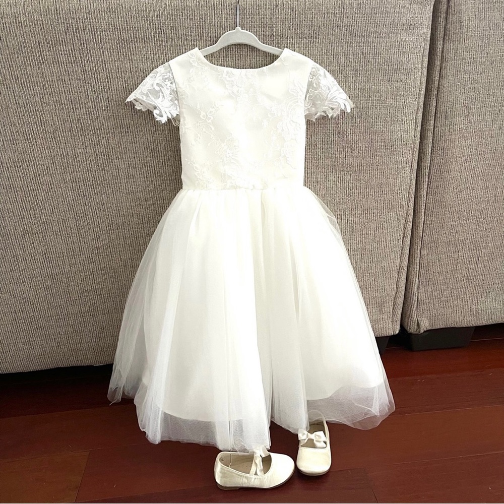 Flower girl dress with shoes